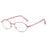 Women's bifocal reading glasses with anti-blue light, folding case, oval pink, for presbyopia.
