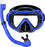 Dry Top Anti-Leak Snorkel Set, Adult Anti-Fog Tempered Glass Mask SoftSiliconeSnorkelTubeforOceanSnorkelingSwimmingBeachVacation