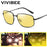VIVIBEE Polarized Night Vision Glasses for Men Driving 2026 Metal Frame Yellow Nightvision UV400 Women Goggles