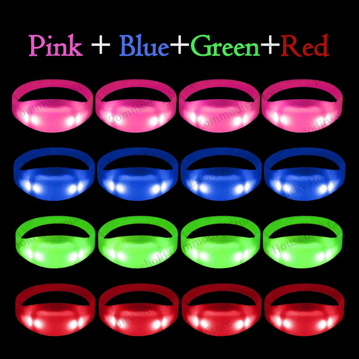 20-100PCS Music&Sound Activated Light up Bracelets Glow Bracelets Rhythmic Led Bracelet Luminous Bracelet Wedding Accessories
