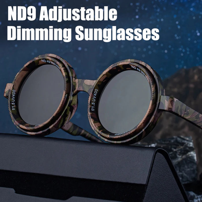 Polarized ND9 Adjustable Dimming Sunglasses Men 2026 Trendy Punk Round Sun Glasses UV400 Outdoor Shades Fishing Filter Eyewear