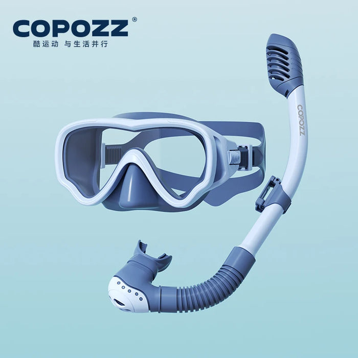 COPOZZ Kids Diving Mask Full Face HD Anti Fog Scuba Mask Underwater Snorkel Mask Set Children Swimming Snorkel Diving Equipment