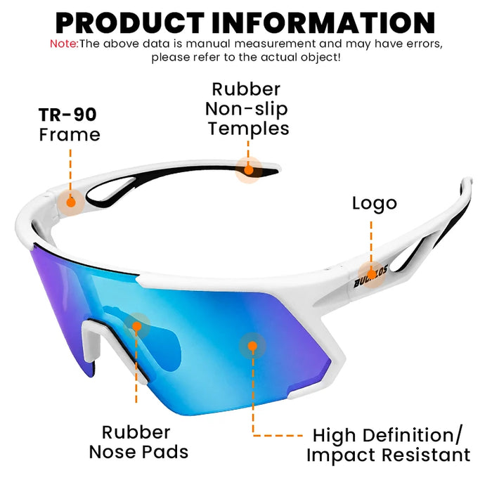 BUCKLOS Polarized Cycling Glasses UV400 Outdoor Sports Sunglasses Men Women MTB Cycling Goggles Road Bike Eyewear