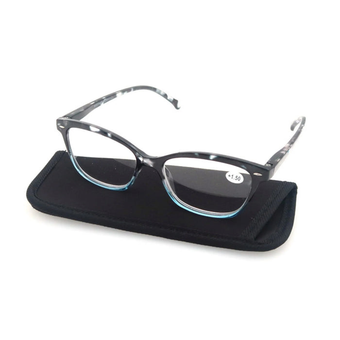 MODFANS Gafas de lectura para mujer, rostro pequeño, marco clásico, gafas elegantes con bisagra de resorte, gafas de presbicia