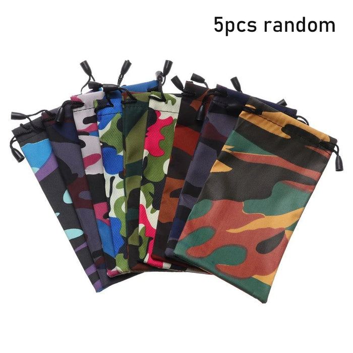 5PCS Soft Waterproof Glasses Bag Drawstring Dustproof Sunglasses Case Pocket Spectacles Cloth Pouch Eyewear Accessories