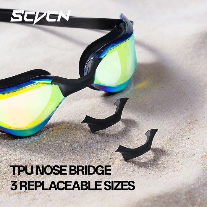 Scvcn Adult Anti-fog Swimming Goggles Fashion Swimming Sunglasses UV400 Professional Underwater Sight Eyewear Frameless Glasses