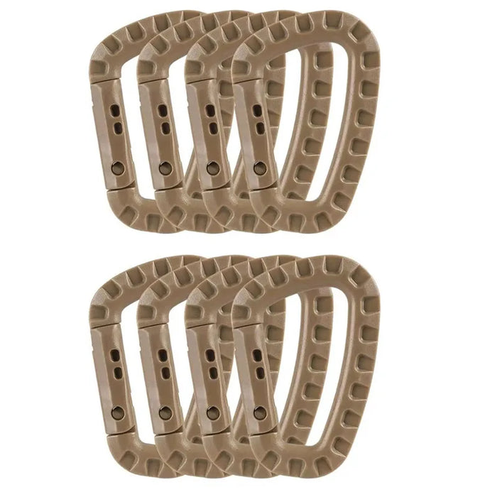 4/8/16pcs Tactical Plastic Carabiner Clip Keychain D-Shape Hard Spring Snap Gear Hook Outdoor Camping Hiking EDC Tools