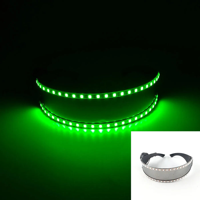 Nuevas gafas estilo Cyberpunk geniales, decoración de fiesta luminosa, gafas de sol LED que brillan, para fiestas en bares, raves y bailes