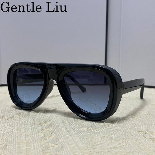 Gafas de sol punk de montura ovalada para hombre 2026, de marca de lujo, de diseñador, vintage, estilo steampunk, con pantalla protectora, gafas UV400