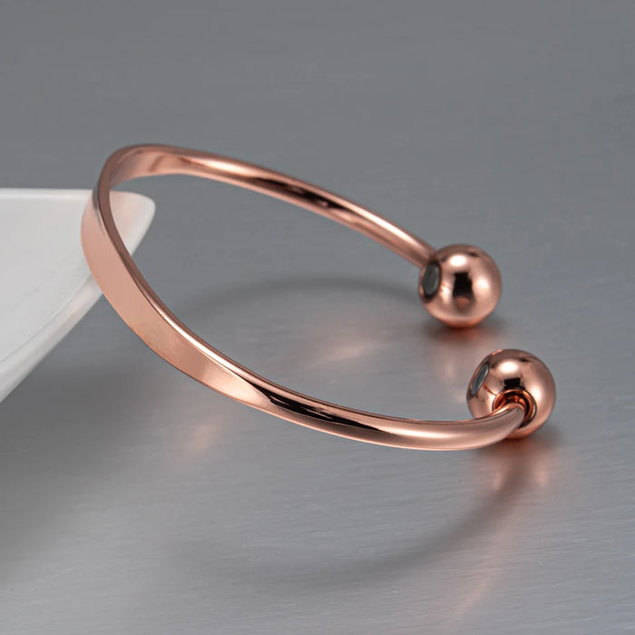 Vinterly Pure Copper Bracelets Magnetic Shiny Adjustable Bangles Arthritis Pain Relief Health Magnet Jewelry Anti Radiation