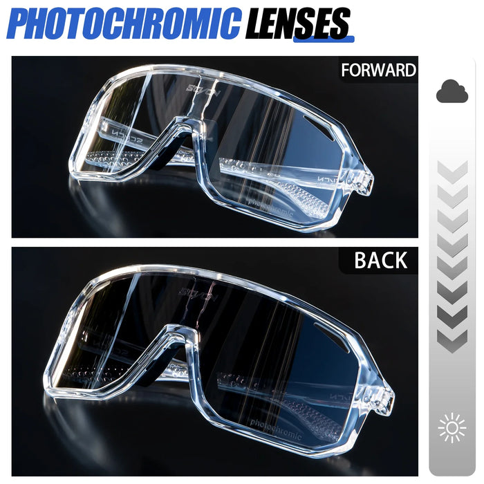 SCVCN Photochromic Cycling Sunglasses Road Driving Bike Glasses Outdoor Sports Mountain Hiking Men Women Bicycle UV400 Goggles