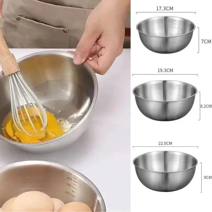 Ensemble de bols en acier inoxydable grande capacité avec balance pour la cuisine, la pâtisserie, le stockage alimentaire – Indispensables de la cuisine, bols mélangeurs