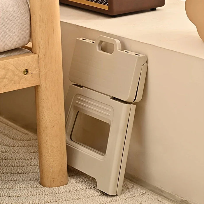 Portable Thickened Folding Stool Lightweight Space Saving Foot Stool For Home Outdoor Camping Fishing Simple Design
