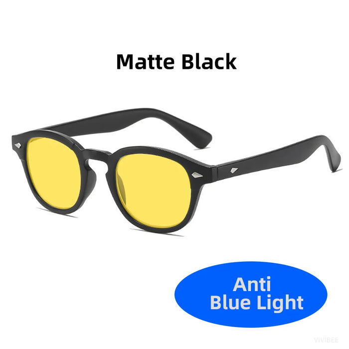 VIVIBEE Retro Blue Light Blocking Glasses Men Night Vision Yellow Lens Square UV400 Women Bluelight Filter Computer Eyeglasses