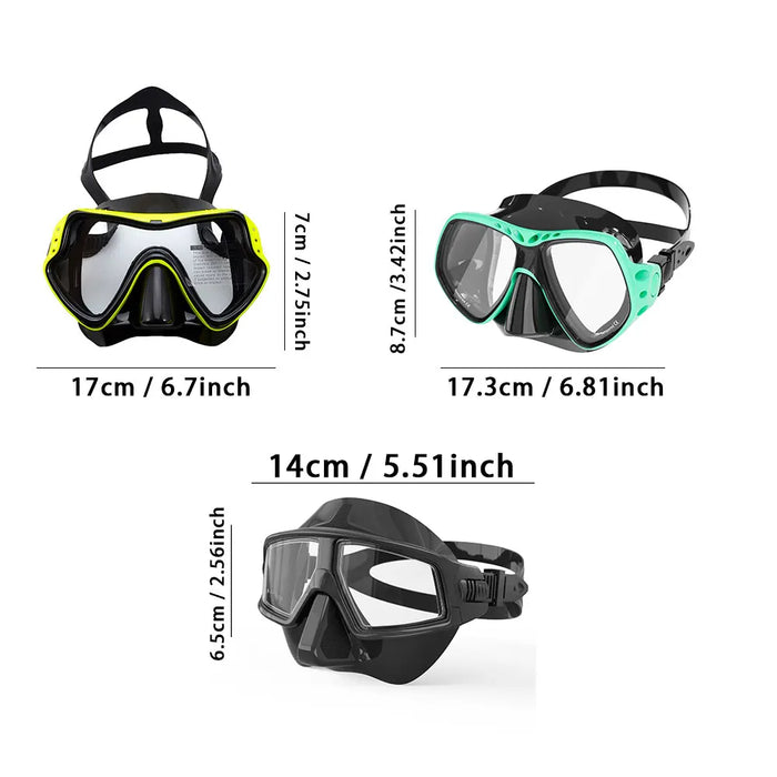 New Multi-Style Adult Scuba Diving Mask Swimming Goggles Scuba Snorkel Silicone HD Anti-Fog Tempered Glass Diving Goggles Gifts