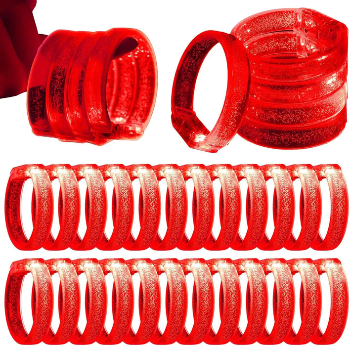 24 bracelets lumineux à LED clignotants pour poignet, bracelets phosphorescents pour fêtes, mariages et carnavals