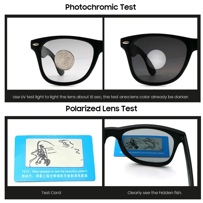 VIVIBEE Classic Deisign Square Polarized Men Driving Sunglasses Photochromic Polar Sun Glasses 2026 Trending High Quality Shades