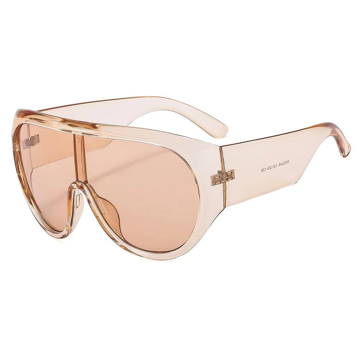 Lunettes de Soleil Masque Visière Oversize Homme Femme Coupe-Vent Verres Solaires Monture Large Goggles Shades Sport UV400