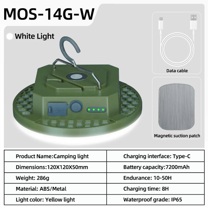 MOSLIGHTING Camping Light Rechargeable Lantern Portable Flashlight Emergency Night Market Lights Outdoor Camping Bulb Tent Lamp