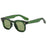 Ins Popular Women Square Sunglasses Men Vintage Rivets Punk Female GREEN Shades UV400 Fashion Male Sun Glasses