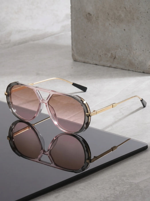 Double Beam Square Sunglasses For Men And Women, Retro Outdoor Driving Fashion Glasses