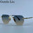 Gafas de sol cuadradas sin montura para hombre 2026, de lujo, de diseñador, modernas, de polígono, con montura de metal, gafas de sol Y2K, punk, sin montura, Hip Hop