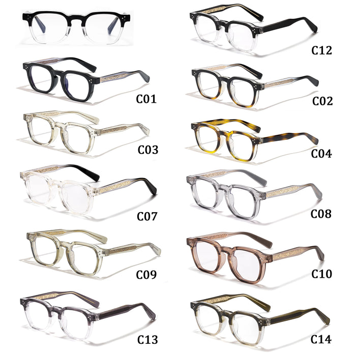 HBK  Square Flat Light Glasses for Men Women Retro TR Frame Eyeglass High-Quality Eyewear Minimalist Match Ideal Gifts