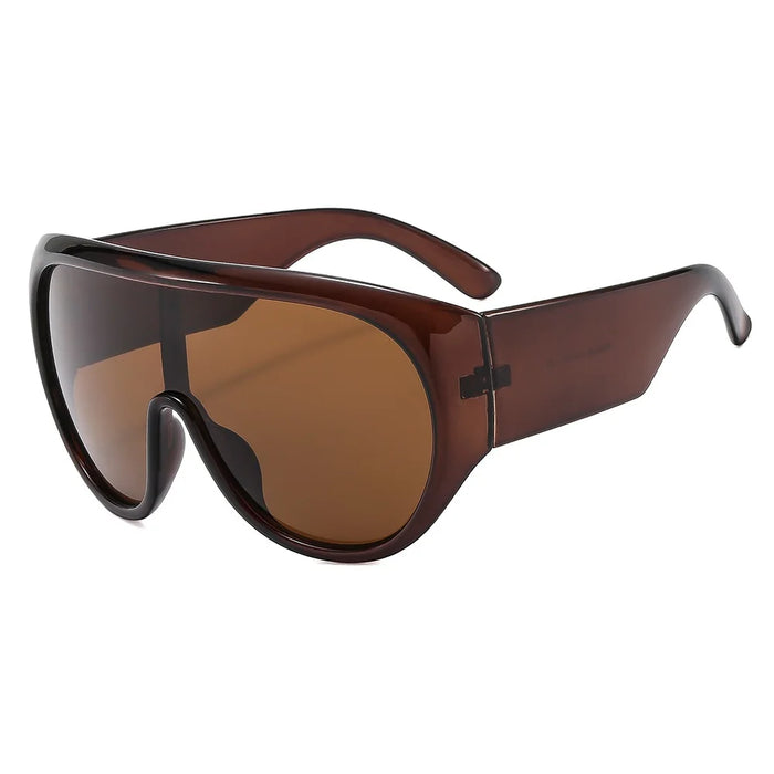 Lunettes de Soleil Masque Visière Oversize Homme Femme Coupe-Vent Verres Solaires Monture Large Goggles Shades Sport UV400