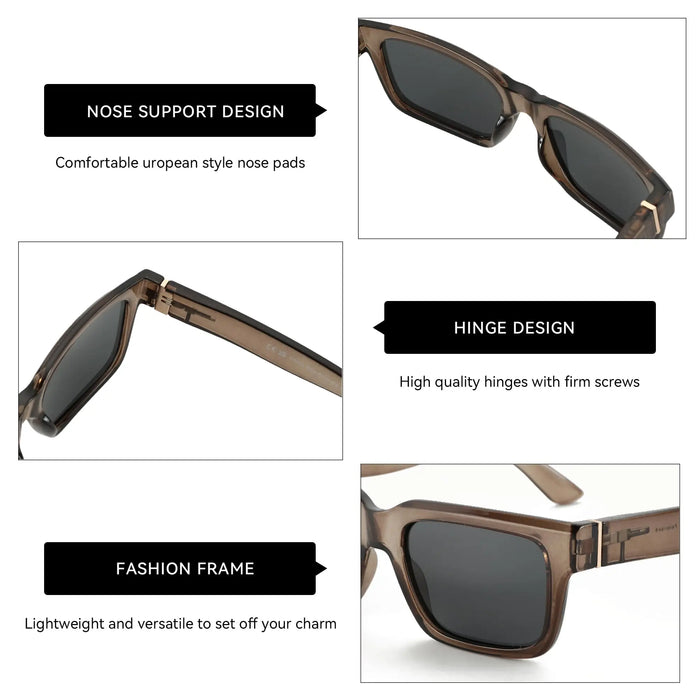 ZENOTTIC Gafas de sol retro rectangulares para hombre y mujer, polarizadas con protección UV400, clásicas, a la moda para conducir