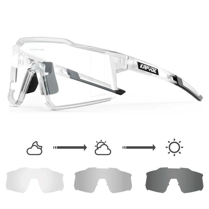 Kapvoe Photochromic Sunglasses Men Cycling Glasses UV400 MTB Clear Mountain Bike Transition Bicycle for Women Sports Eyewear