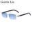 Y2K Rectangle Rimless Sunglasses Men Vintage Sun Glasses For Male 2026 Luxury Rhinestone Eyewear Punk Fashion Frameless Shades
