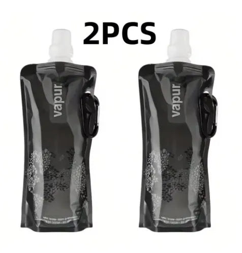 500ML Botella de agua plegable de silicona ultraligera portátil Bolsa de agua plegable Suministros deportivos al aire libre Senderismo Camping Bolsa de petaca blanda
