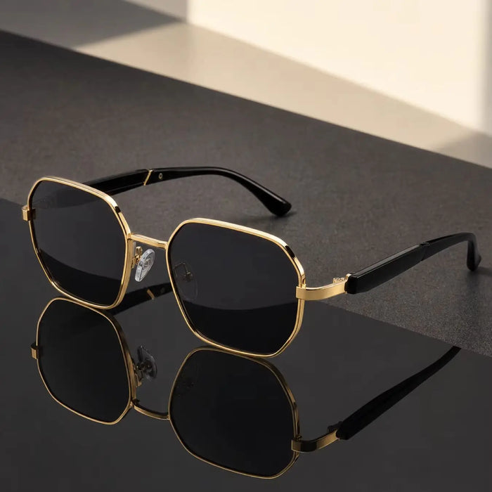 Fashion Polygonal Metal Frame Sunglasses, Men's And Women's Outdoor Driving Travel Decorations
