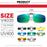 VIVIBEE Lunettes de soleil à clipser bleues effet miroir pour homme, à verres carrés polarisés, en métal, pour la pêche, la conduite de nuit, anti-UV400, pour femme