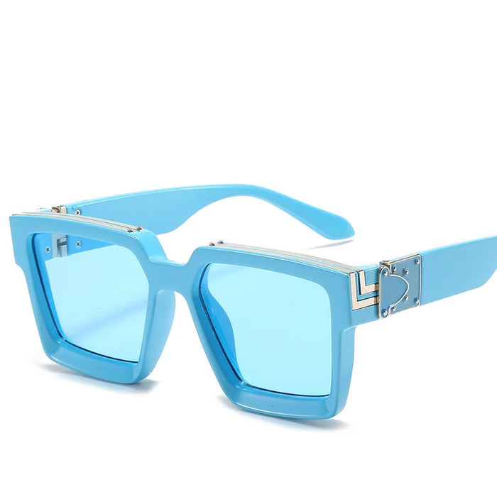 Bungee Large Square Sunglasses for Men Women Vintage Trendy Casual Street Style Shades