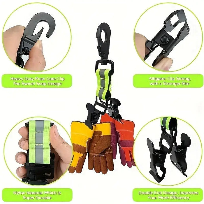 Clips para guantes de bombero, correa para guantes, soporte para guantes para colgar, bolsas de herramientas, sujetador de guantes, abrazadera de guantes, accesorios de equipo