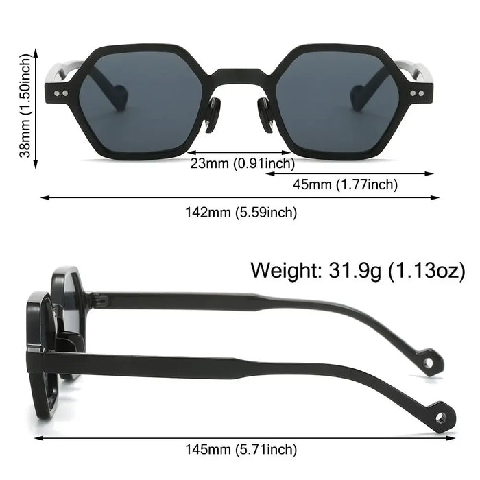 New Hippie Small Round Square Sunglasses Men Women Retro Steam Punk Glasses Vintage Gradient Driving Glasses UV400