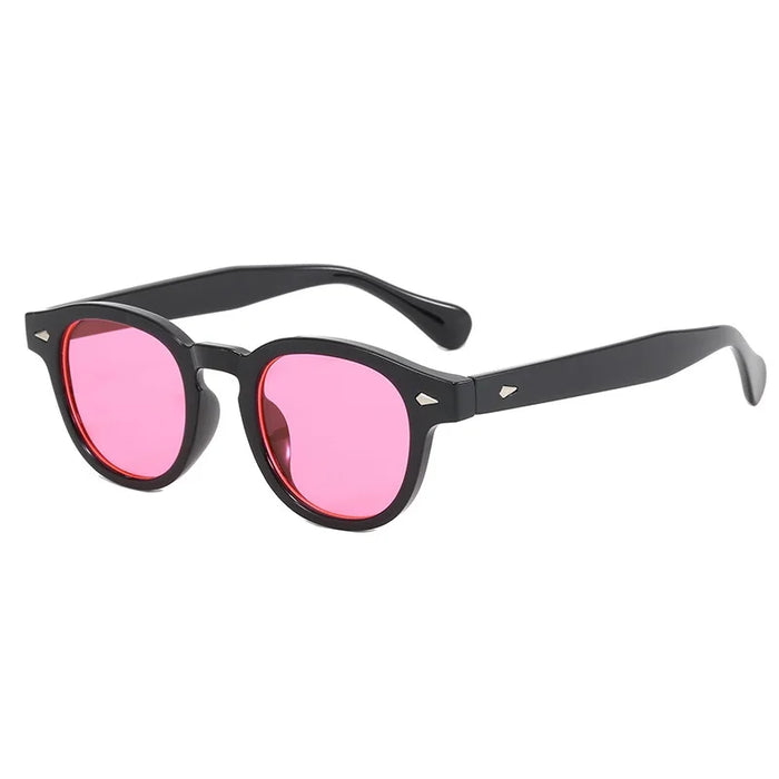 Fashion Retro Round Sunglasses Women Rivets Decoration Men Shades UV400 Punk Leopard Sun Glasses