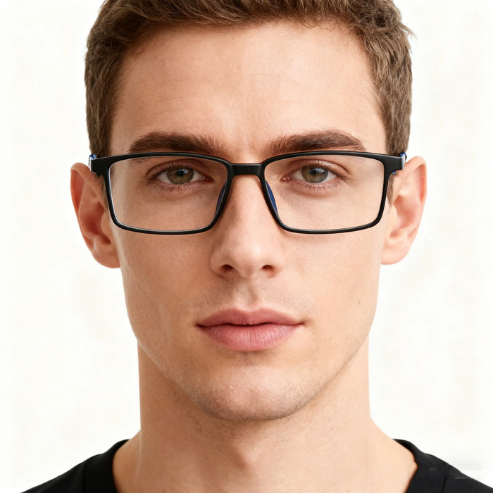 VIVIBEE Classic Square Blue Light Blocking Glasses TR90 Men Women Office Anti Light Black Eyeglasses Computer Filter Goggles