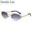Oval Punk Rimless Change Color Sunglasses Men 2026 Luxury Brand  Photochromic Sunglass Metal Frame Cutting Lens Eyewear For Male
