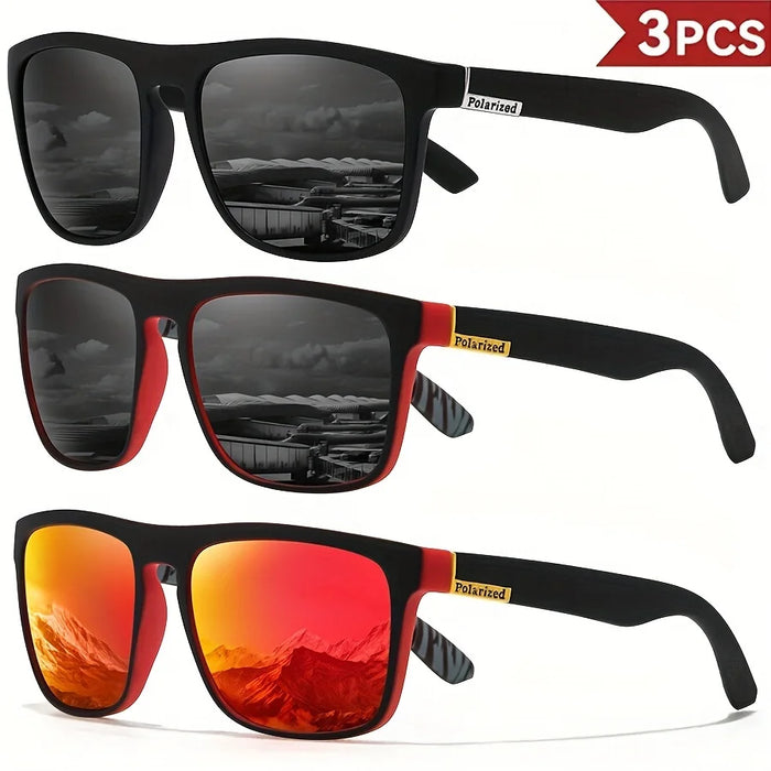 1-4 PCS Homme Classique Carré Polarisé Lunettes de Soleil Sport Légères Monture PC UV400 pour Conduite Pêche Cyclisme Unisexe Durabilité