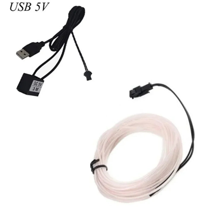 Flexible Neon Light Glow EL Wire Rope Cable LED Lights For Christmas Dance Rave Decoration DIY Shoes Clothing USB LED Strip Lamp