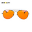 SHINU Gafas con lentes de bloqueo de luz azul para hombre, lentes naranjas, filtro de luz azul, mejor sueño y descanso, montura de metal
