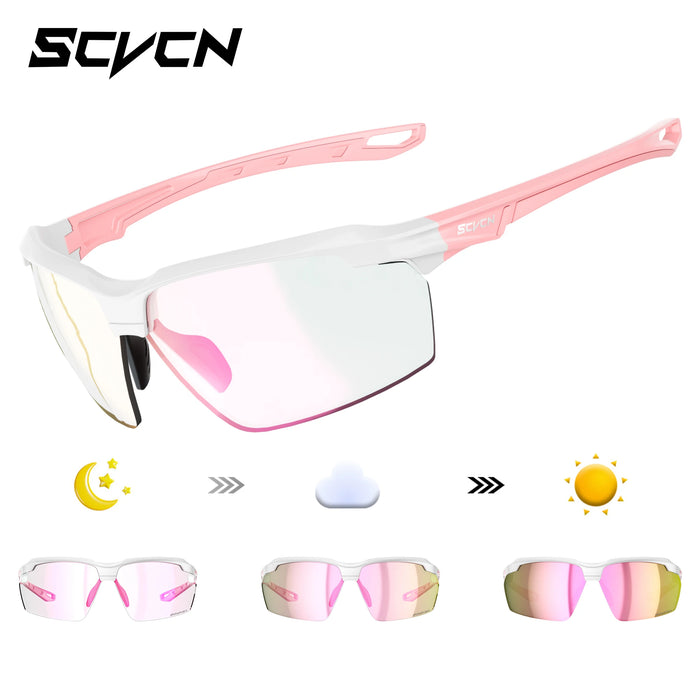 SCVCN Photochromic Cycling Sunglasses Marathon Running Glasses Men Outdoor Sports Women Driving Bicycle Bike Eyewear New