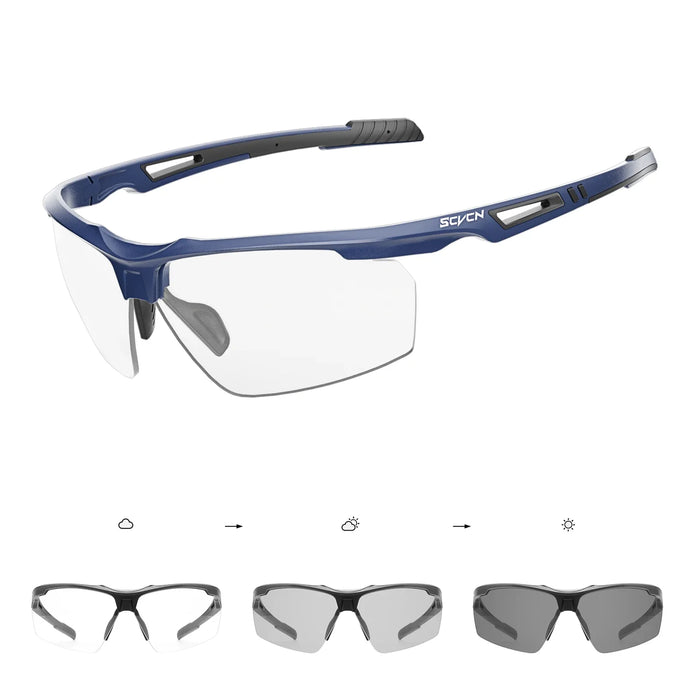 SCVCN Photochromic Cycling Glasses Men UV400 Bicycle Glasses MTB Outdoor Sports Cycling Sunglasses Road Bike Glasses Eyewear