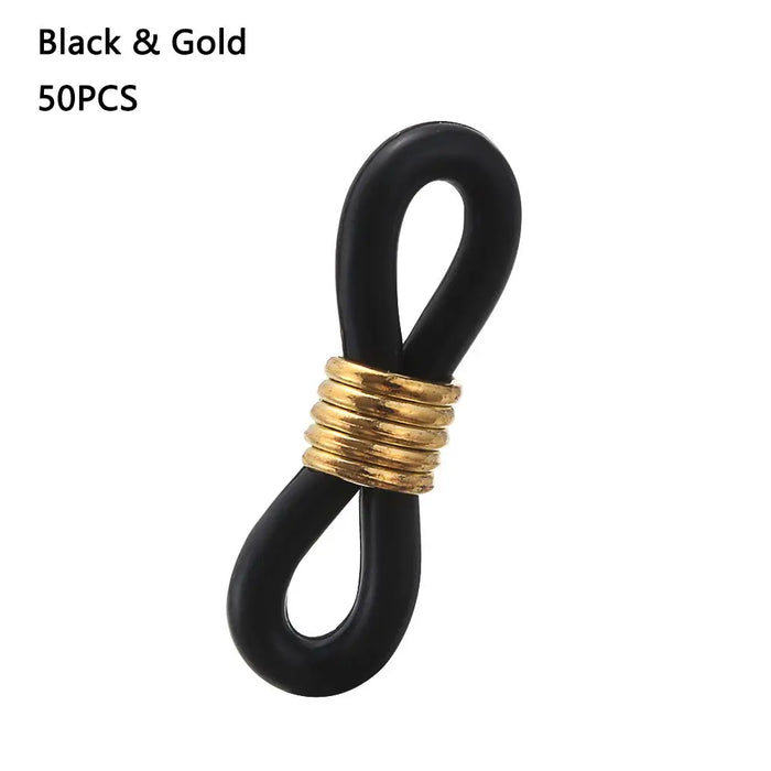 50PCS Rubber Anti-Slip Eyeglass Chain Ends Retainer Adjustable Rubber Eyeglass Strap Spectacle End Connectors Glasses Ring