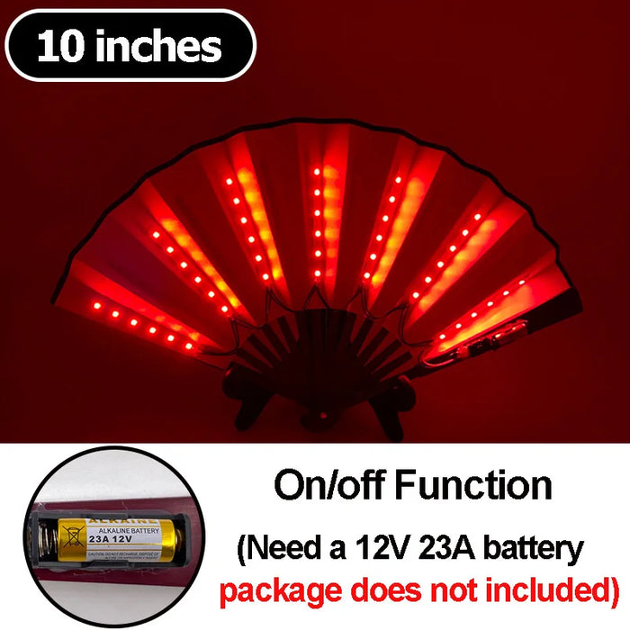Luminous Folding LED Fan Dancing Light Fan Flashing For Night Music Show Rave Festival Accessories Glowing In The Dark Party