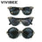 Women Vintage Skull Sunglasses Black Rhinestone Retro Cat Eye Sun Glasses for Ladies Round Gothic Halloween Shades
