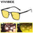 VIVIBEE Lunettes de vision nocturne jaunes en métal pour homme, verres polarisés carrés, conduite, UV400, lunettes de soleil pour femme, 2026, lunettes de pêche