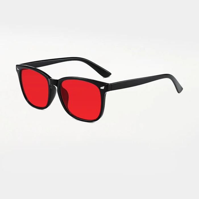 Unisex Red Yellow Orange Tinted Anti Blue Light Glasses, Night Sleep Red Lens Filter Eyewear for Eye Strain Relief